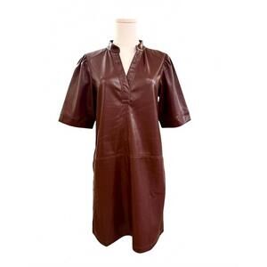 NEW MELISSA NEPTON women's lauryn mini dress in dark burgundy